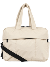Cream All-Day Tote - front view with shoulder strap