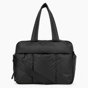 Black All-Day Tote - front view with shoulder strap