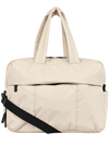Cream All-Day Tote - front view with shoulder strap