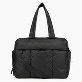Black All-Day Tote - front view with shoulder strap