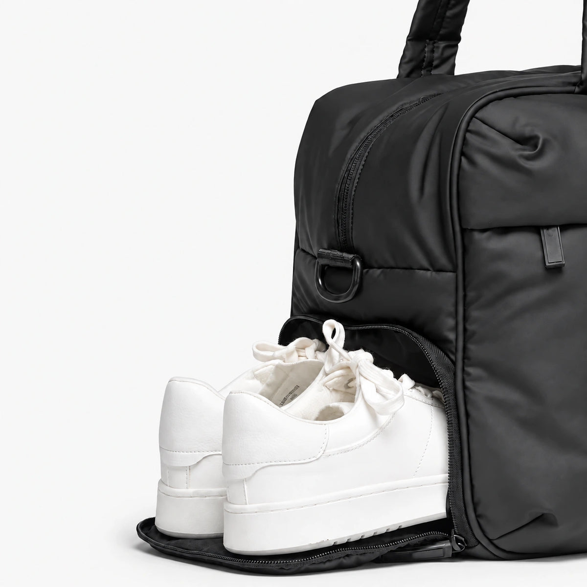 Black All-Day Tote - separate shoe compartment