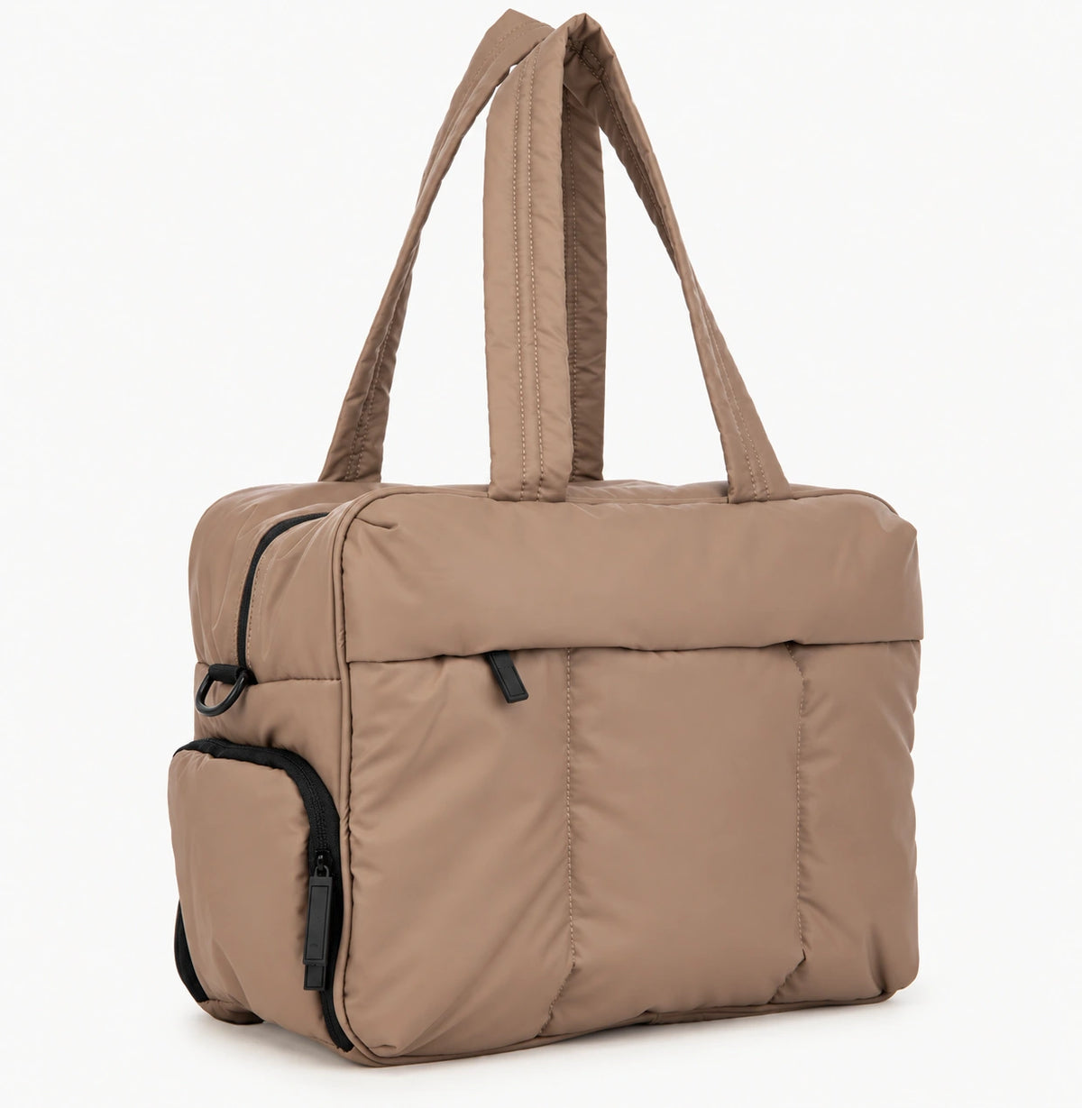 Taupe All-Day Tote - angled view