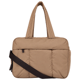 Taupe All-Day Tote - front view with shoulder strap