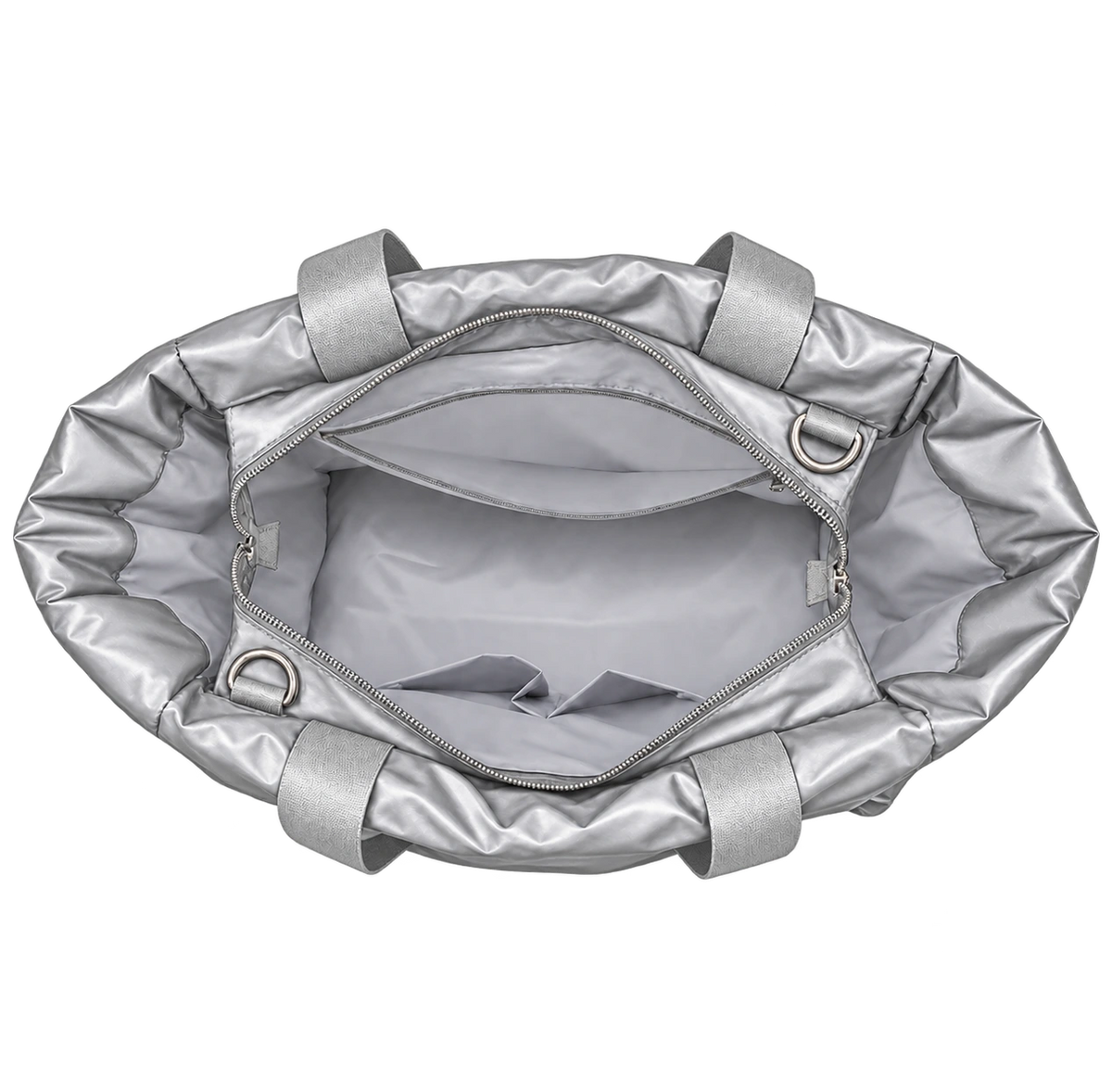 Silver Everyday Puffer — interior compartment